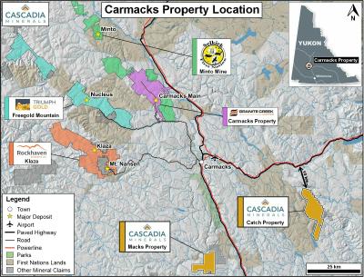 Carmacks Property Location (CNW Group/Cascadia Minerals Ltd.)