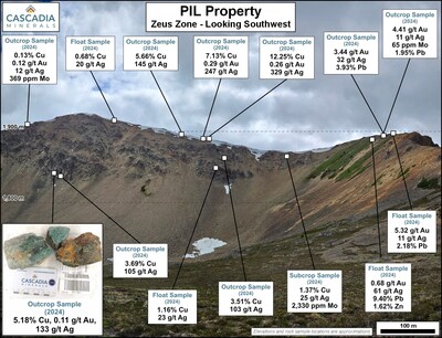 Zeus Zone Annotated (CNW Group/Cascadia Minerals Ltd.)