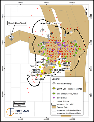 Figure 1. Lemhi 2021-22 Drilling - Southern Expansion (CNW Group/Freeman Gold Corp.)