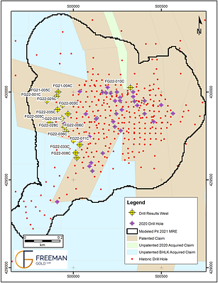 Figure 1.  Lemhi 2021-22 Drilling – Western Expansion (CNW Group/Freeman Gold Corp.)