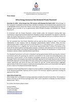 Africa Energy Announces Non-Brokered Private Placement (CNW Group/Africa Energy Corp.)