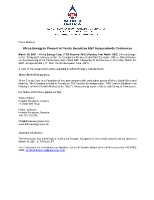 Africa Energy to Present at Pareto Securities E&P Independents Conference (CNW Group/Africa Energy Corp.)