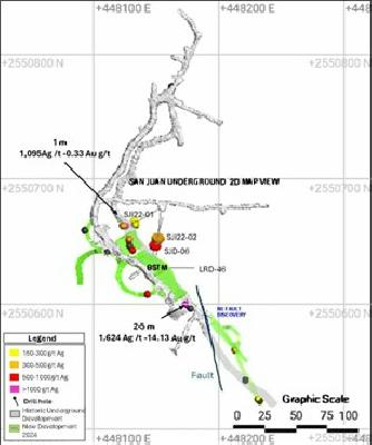 Figure 1 - Lay Out Bulk Sampling Trial Mining (“BSTM”): Underground Development - San Juan Area (CNW Group/GR Silver Mining Ltd.)