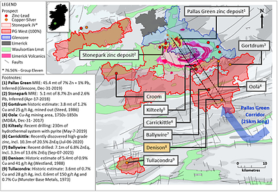 Exhibit 5. Location of Denison Copper-Silver Prospect at the Company's PG West Project, Ireland (CNW Group/Group Eleven Resources Corp.)