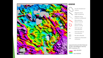 Exhibit 3. Ground Magnetic Data Supporting New Geological Interpretation at Carrickittle Prospect (CNW Group/Group Eleven Resources Corp.)