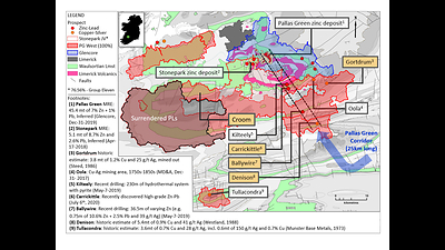 Exhibit 1. Regional Map of Limerick Region, Showing Recently Surrendered Ground at PG West (CNW Group/Group Eleven Resources Corp.)