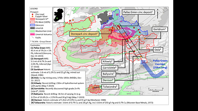 Exhibit 1. Regional Map Showing the Stonepark Property, Limerick Basin, Republic of Ireland (CNW Group/Group Eleven Resources Corp.)