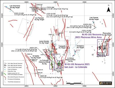 Figure 1:   Location of New Vein System Discoveries – Plomosas Project (CNW Group/GR Silver Mining Ltd.)