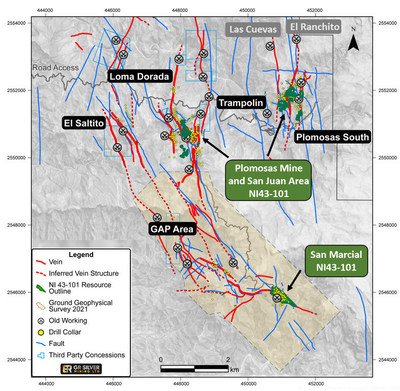 Figure 2:   Reconnaissance Drill Targets (CNW Group/GR Silver Mining Ltd.)
