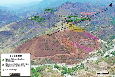 Figure 1: Plomosas Mine Area: Large Epithermal System with New Discoveries (Drone image) (CNW Group/GR Silver Mining Ltd.)