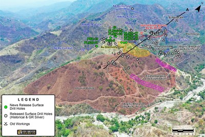 Figure 1: Plomosas Mine Area: Large Epithermal System with New Discoveries (Drone image) (CNW Group/GR Silver Mining Ltd.)
