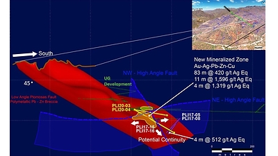Figure 1: Location Map - 3D Image of the Plomosas Mine Area Underground Drilling Location (CNW Group/GR Silver Mining Ltd.)
