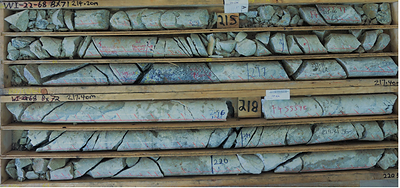 Image 1: WI22-68 Visibly Coarse-grained REE Mineralization 
Within Interval Grading 6.70% TREO Over 18 Metres (CNW Group/Defense Metals Corp.)