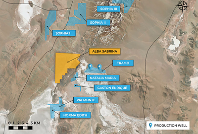 HMN Li Project property package size of 5,687 hectares comprises of nine mining concessions