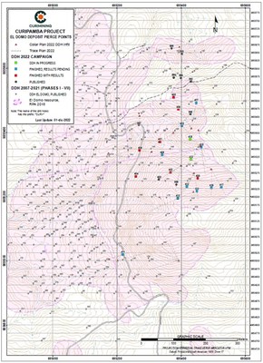 Figure 1 - Drill Collar Location Map for El Domo (CNW Group/Adventus Mining Corporation)