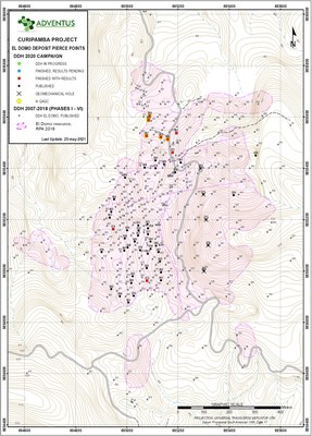 Figure 1: Drill Collar Location Map for Drill El Domo (CNW Group/Adventus Mining Corporation)