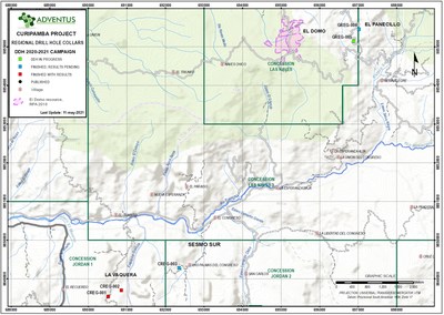 Figure 2: Drill Collar Location Map for Regional Exploration Drill Holes (CNW Group/Adventus Mining Corporation)