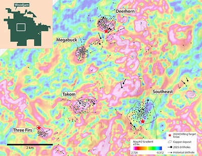 Figure 2 – Target Area Locations (CNW Group/Vizsla Copper Corp.)