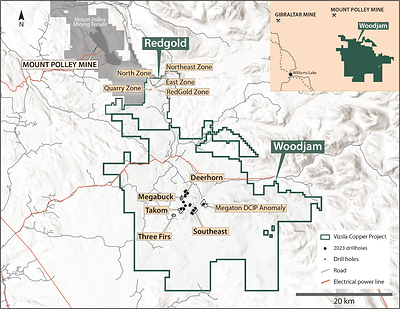 Figure 1 – Woodjam Property Map (CNW Group/Vizsla Copper Corp.)