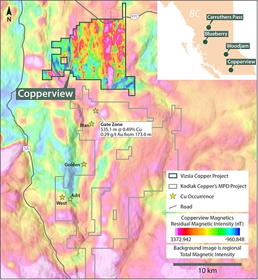 Figure 1 – Copperview Property Map (CNW Group/Vizsla Copper Corp.)