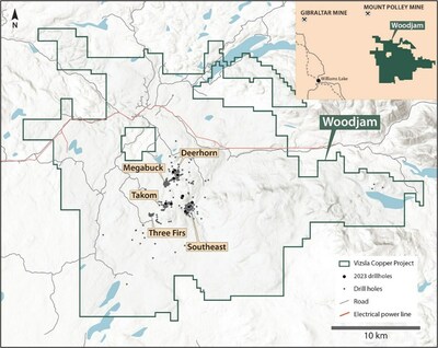 Figure 1 – Woodjam Property Map (CNW Group/Vizsla Copper Corp.)