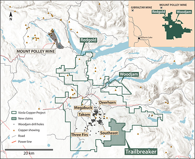 Figure 1 – Woodjam New Claims Location (CNW Group/Vizsla Copper Corp.)