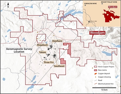 Figure 2 – Woodjam New Claim Locations (CNW Group/Vizsla Copper Corp.)