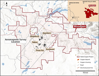 Figure 2 – Woodjam Aeromagnetic Survey Location (CNW Group/Vizsla Copper Corp.)