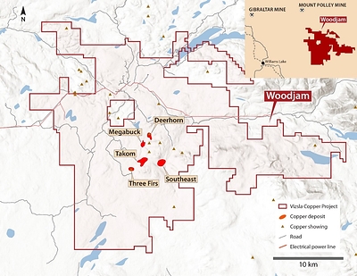 Figure 2 – Woodjam Project Map (CNW Group/Vizsla Copper Corp.)