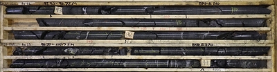 Figure 2: Hole M24-016A (target P7), 92.8 to 99.3 m. Anomalous radioactivity hosted in structured graphitic pelite. (CNW Group/Fortune Bay Corp.)