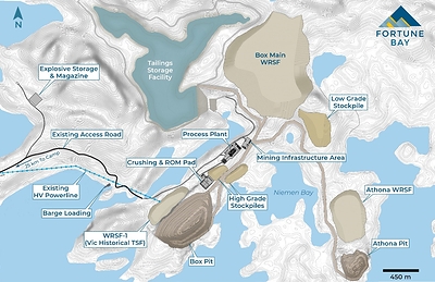 Figure 6: Goldfields Site Layout (CNW Group/Fortune Bay Corp.)