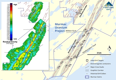 Figure 3. Initial drill target for the Murmac Uranium Project. (CNW Group/Fortune Bay Corp.)
