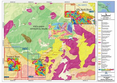 Figure 1: Preliminary apparent conductivity mapping across the Kainantu Region (CNW Group/Kainantu Resources Ltd.)