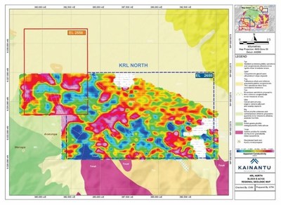 Figure 2: Initial apparent conductivity mapping of KRL North (CNW Group/Kainantu Resources Ltd.)