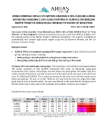 ARRAS MINERALS DRILLS 276 METERS GRADING 0.58% CUEQ INCLUDING 104 METRES GRADING 1.14% CUEQ STARTING AT SURFACE ON BEREZSKI NORTH TARGET & ANNOUNCES CHANGES TO BOARD OF DIRECTORS (CNW Group/Arras Minerals Corp.)