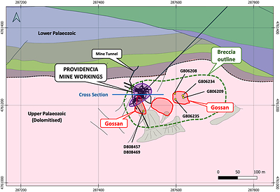 Figure 2&nbsp;– Providencia Target&nbsp;geology map and gossan sample locations (CNW Group/Pan Global Resources Inc.)