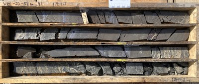 Photo 7. Portion of massive sulfide Interval WPC22-08 
114.6-123.1 meters - 8.5 meters of Massive Sulfide Mineralization with Fe-rich Sphalerite and Bands of Argentiferous Galena (CNW Group/Western Alaska Minerals Corp.)