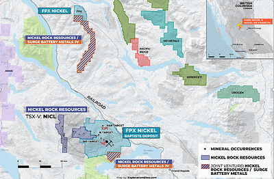 Surge Battery Metals Provides an Update on its Proposed Nickel Properties In British Columbia. (PRNewsfoto/Surge Battery Metals Inc.)