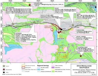 Figure 3: Orford Property Location Map in the Joutel region of the Abitibi District . (CNW Group/Orford Mining Corporation)
