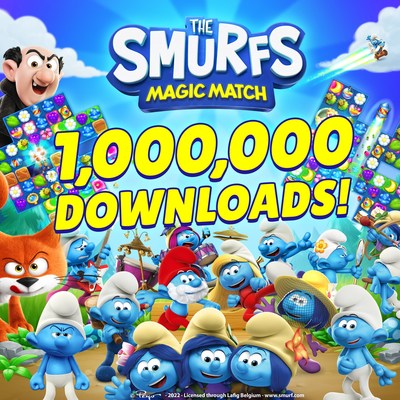 Smurf’s Magic Match surpasses 1 million downloads! (CNW Group/PopReach Corporation)