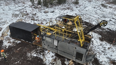 Figure 5 – Black Diamond Drill Rig underway at Case Lake for Phase III (CNW Group/Power Metals Corp.)