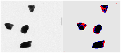 Figure 2 – Images of X-Ray ore sorting process from Tomra for Power Metals Corp. Dark zones indicate high density/grade pollucite ore containing cesium oxide (CNW Group/Power Metals Corp.)