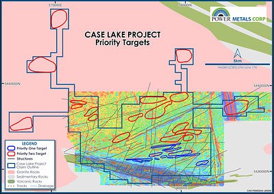 Figure 1 – Map of Case Lake Property where Phase II Drilling will commence (CNW Group/Power Metals Corp.)