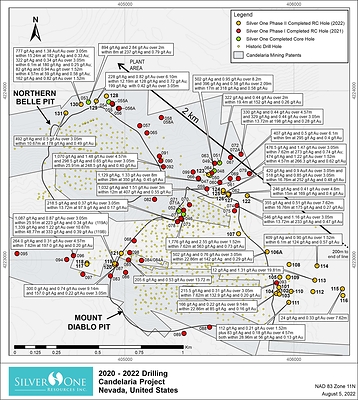 Figure 2 – Drill Collars and Significant Assays,  2020-2021 and 2022 campaigns