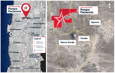 Figure 1: Location of the Pampa Paciencia flagship project in the Paleocene Belt of northern Chile. (CNW Group/Astra Exploration Limited)