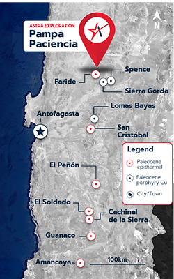 Figure 5: Location of the Pampa Paciencia flagship project in the Paleocene Belt. (CNW Group/Astra Exploration Limited)