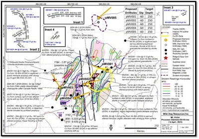 Figure 2. Mt Victor Prospect Map with proposed drill sites (CNW Group/Fosterville South Exploration Ltd.)
