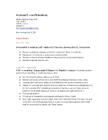 Bertram T. von Plettenberg - CV (CNW Group/The&nbsp;Group&nbsp;of&nbsp;Shareholders&nbsp;of&nbsp;Sernova&nbsp;Corporation)