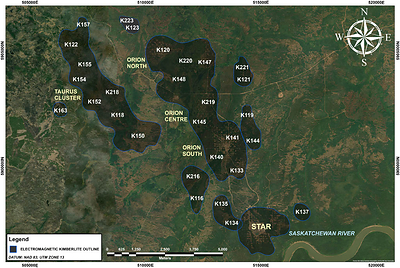 Orion North Regional Map (CNW Group/Star Diamond Corporation)
