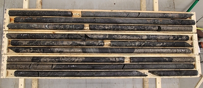 Photo 2: Drill hole WG-23-026 mineralized interval from 170.05 metres to 177.90 metres. (CNW Group/SPC Nickel Corp.)